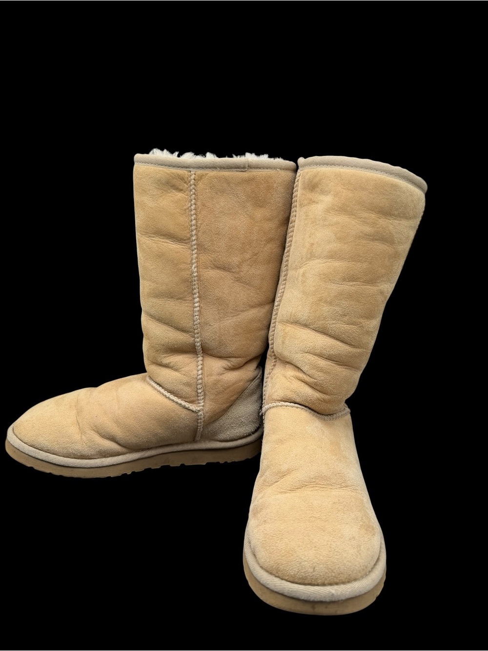 UGG Australia Classic Tall Sand Sheepskin Suede Boots Women’s Size 5 - Picture 5 of 8